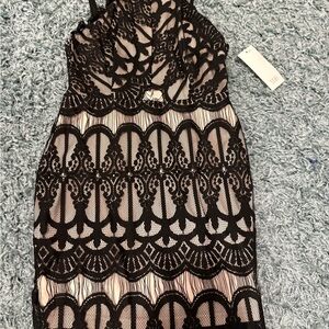 Tobi Black Lace One Shoulder Dress